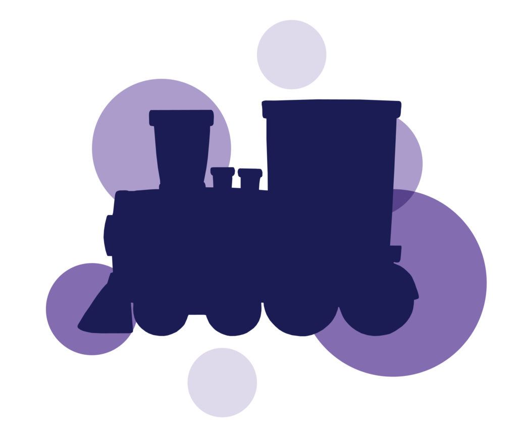 Silhouette of a train
