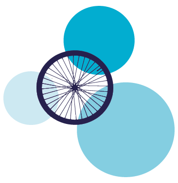 Silhouette of a bicycle wheel