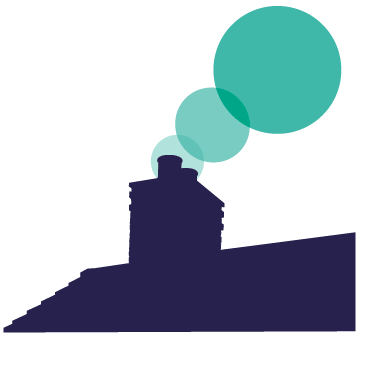Silhouette of a rooftop with chimney