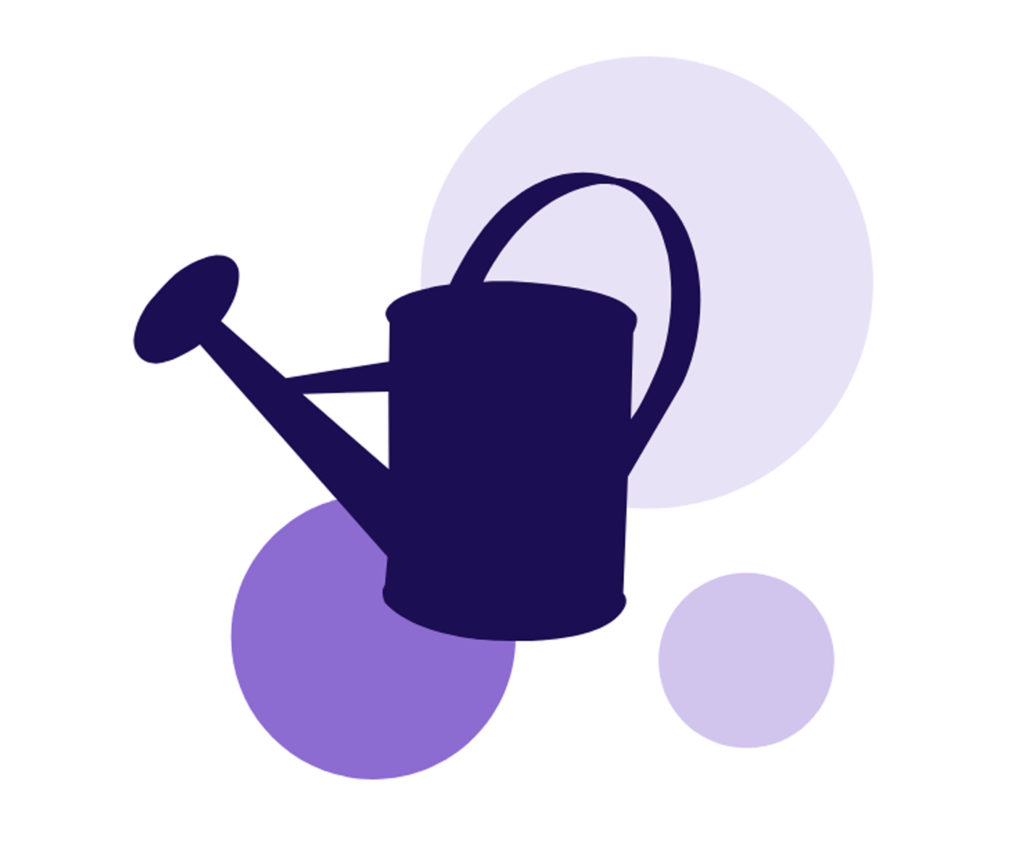 Silhouette of a watering can