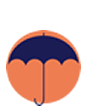 Silhouette of a umbrella
