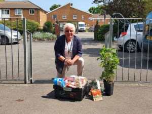 Sue delivers treats to Gloucester Road
