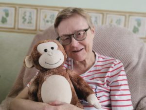 Elizabeth with her cuddly toy