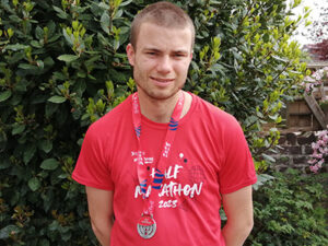 A man wearing a medal