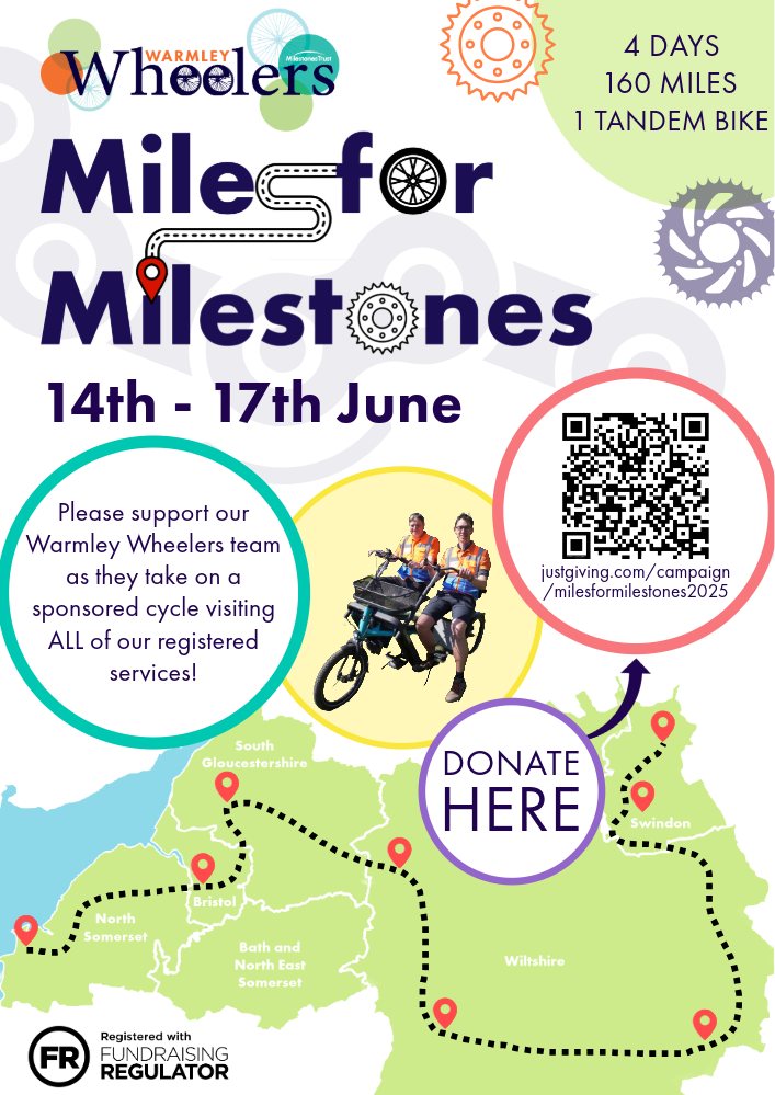 A poster with the details of Miles For Milestones